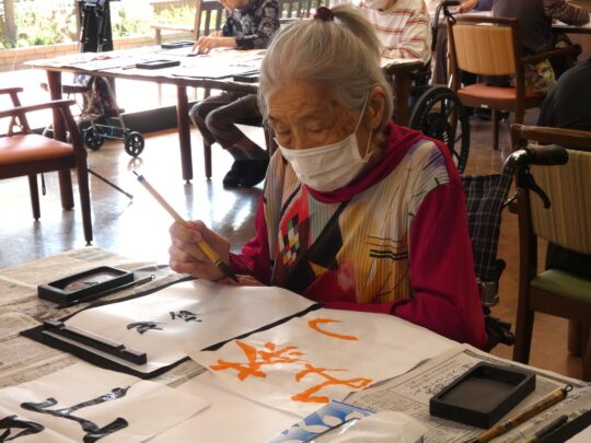 4月書道教室 写真