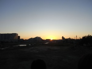 ２０１０年の初日の出、振り向けば初富士 写真