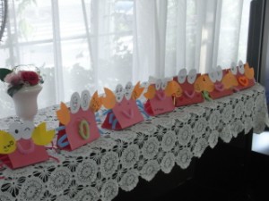 左からカニ彦、カニ夫、カニ子、カニ司・・・・・・・ 写真