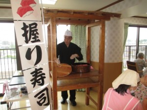 ー　屋台での握り寿司　－ 写真