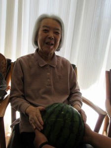 夏のイベント、すいか割り！ 写真