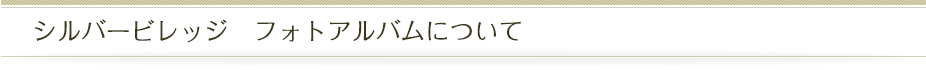 シルバービレッジフォトアルバムについて